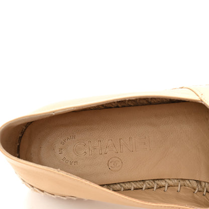 Chanel Lambskin CC Espadrilles 37 Beige Black 8 of 13