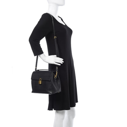 Tom Ford Calfskin Medium Leonica Padlock Satchel Bag Black 2 of 13