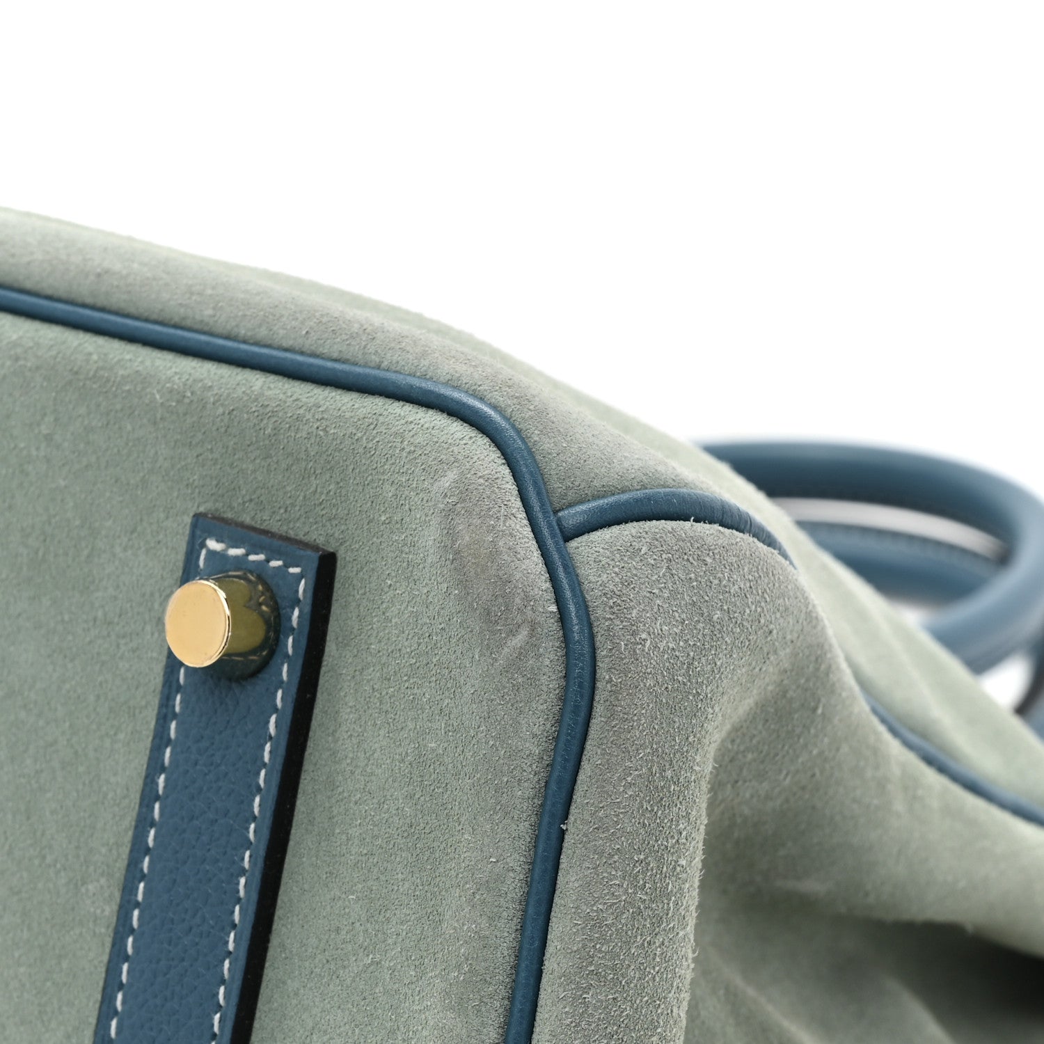 Hermes Veau Doblis Evergrain Grizzly Birkin 35 Bleu de Galice Ciel 11 of 13
