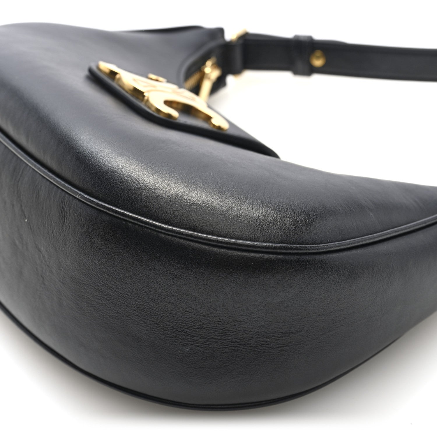 Celine Smooth Calfskin Medium Strap Ava Triomphe Shoulder Bag Black 10 of 10