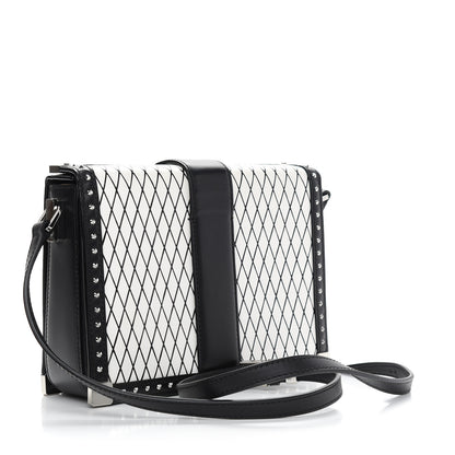 MCM Calfskin Polke Stud Rombi Mini Mitte Crossbody White Black 3 of 10