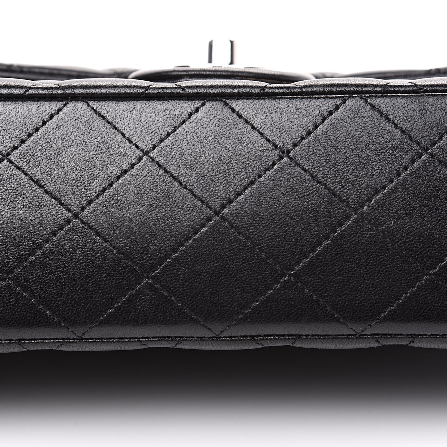 Lambskin Quilted Medium Double Flap Black