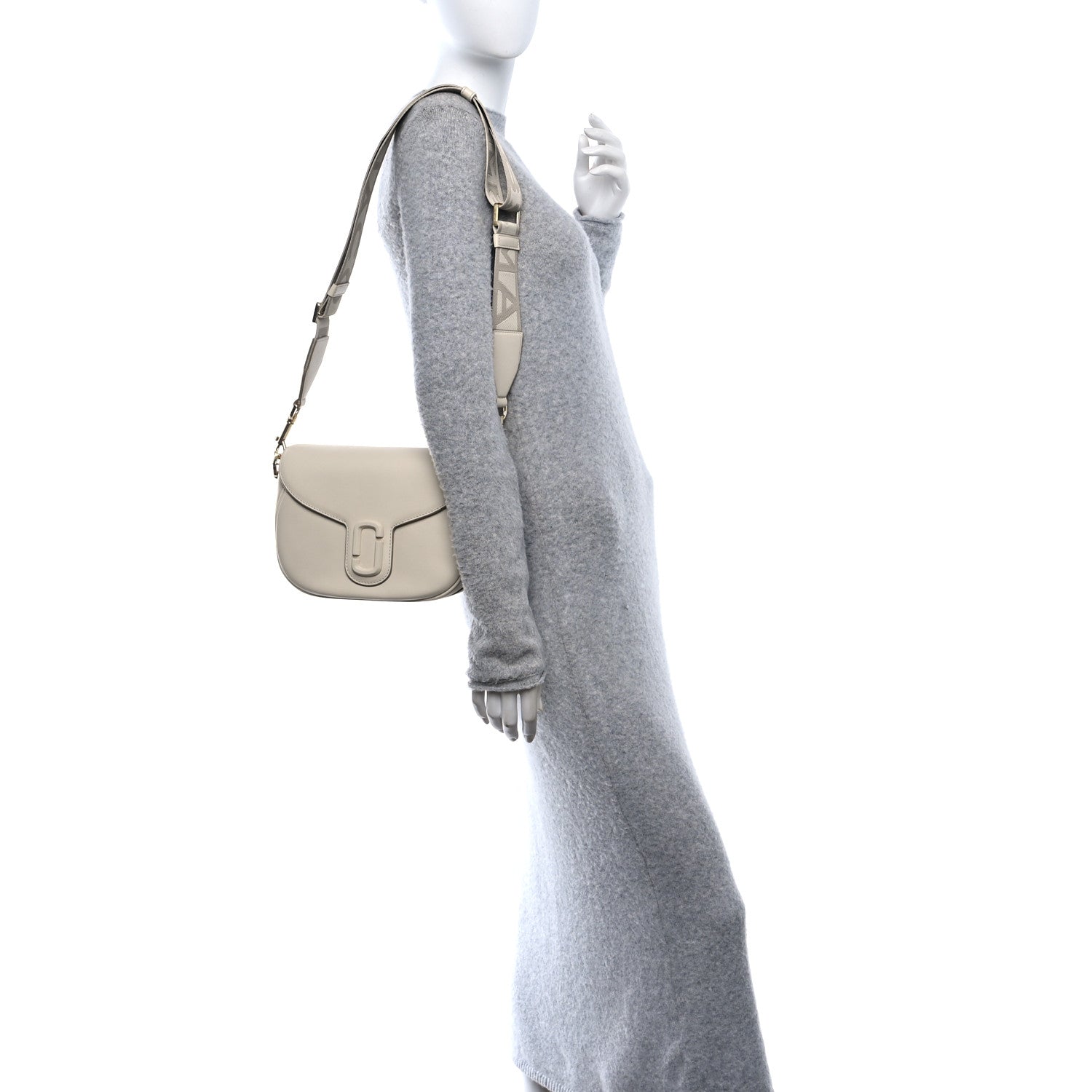 Marc Jacobs Calfskin Large The Covered J Marc Saddle Bag Cloud White 2 of 9