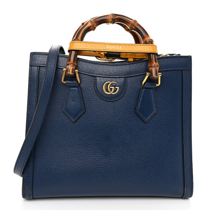 Gucci Textured Dollar Calfskin Web Small Diana Tote Bag Royal Crop 1 of 10
