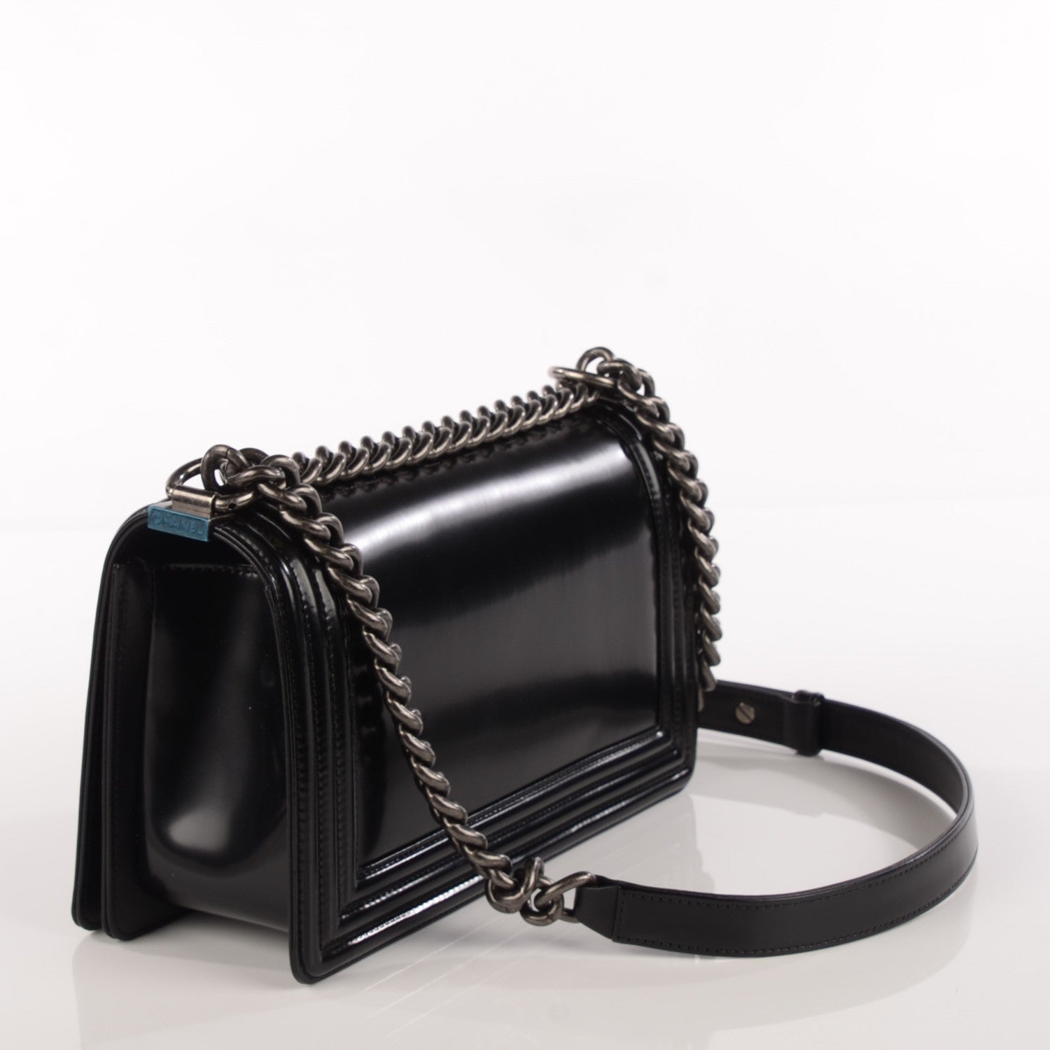 Chanel Glazed Calfskin Medium Boy Flap Black 3 of 9