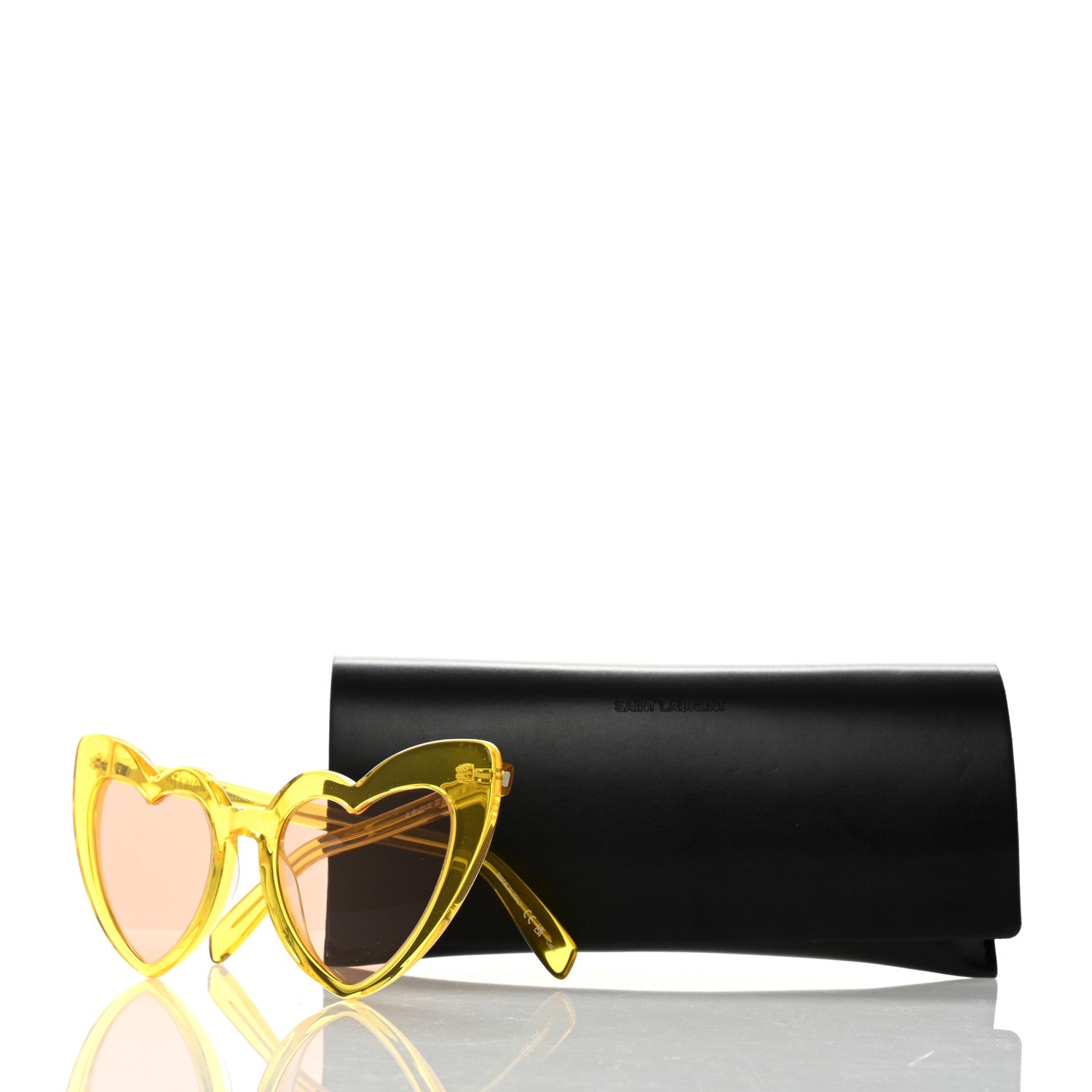 Saint Laurent Acetate Heart Frame Loulou SL181 Sunglasses Yellow 9 of 9