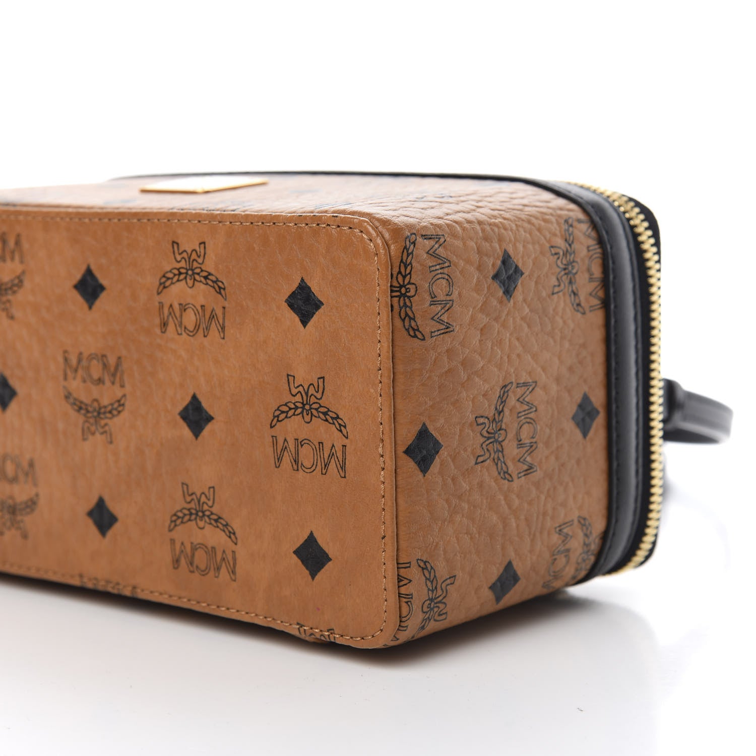 MCM Visetos Vanity Case Cognac Black 8 of 9