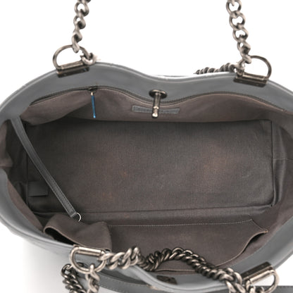 Chanel Calfskin Quilted Small Shopping In Chains Tote Grey 4 of 11