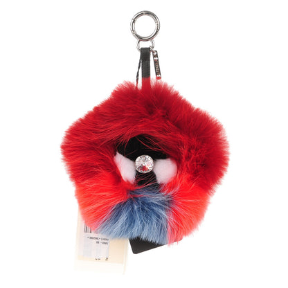 Fendi Fox Mink Fur Flowerland Bag Charm Pimento Tangerine 1 of 4