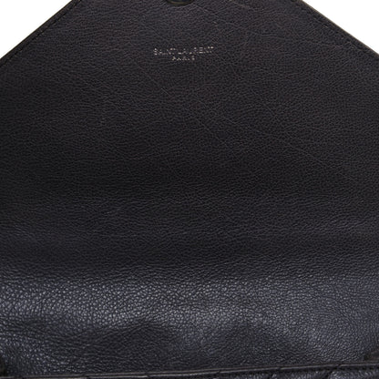 Saint Laurent Sheepskin Matelasse Chevron Monogram Medium College Bag Asphalt 10 of 13