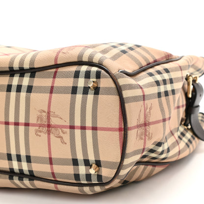 Burberry Haymarket Check Medium Walden Belted Hobo Chocolate 8 of 10