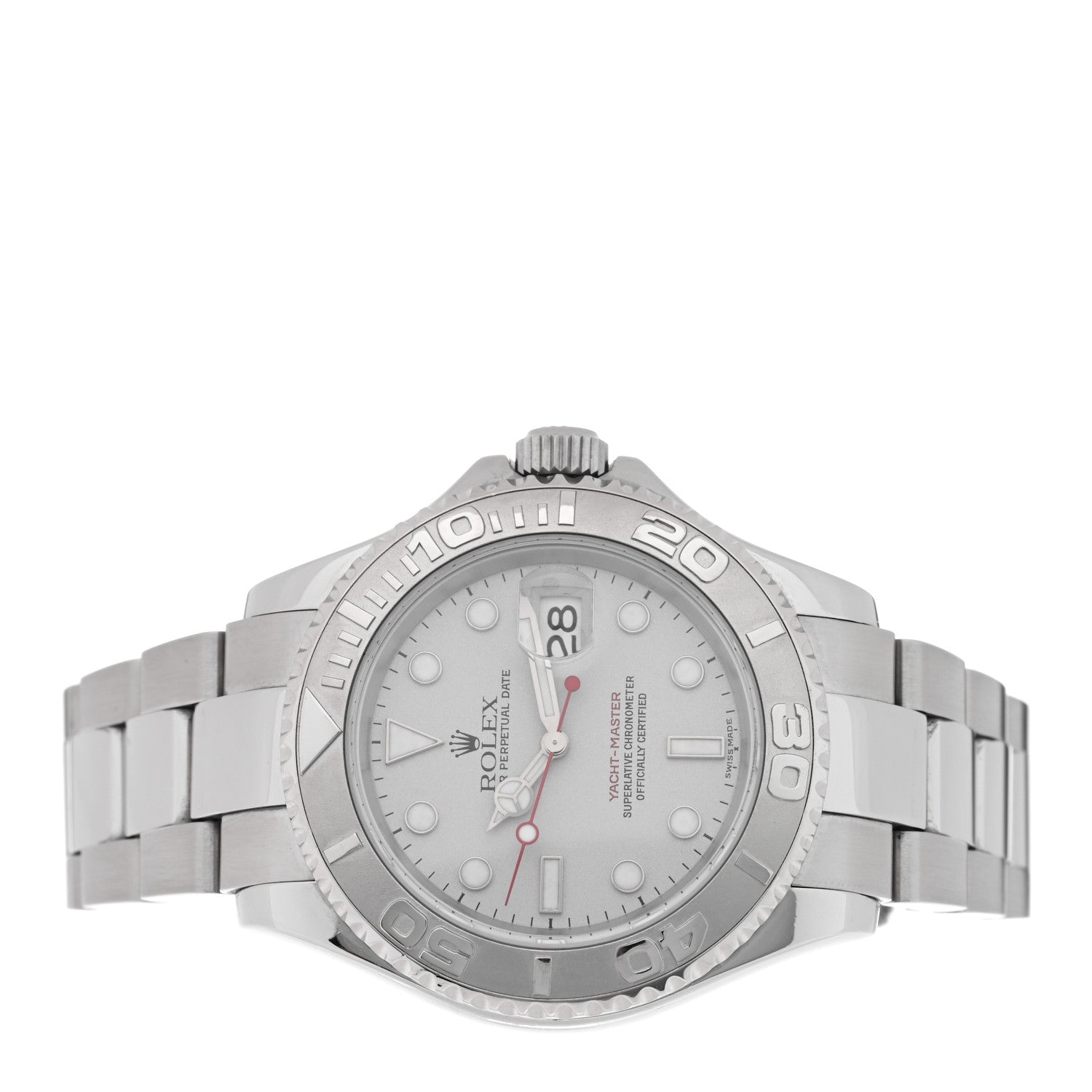 Rolex Stainless Steel Platinum 40mm Oyster Perpetual Date Yacht-Master Watch Silver 16622 2 of 4