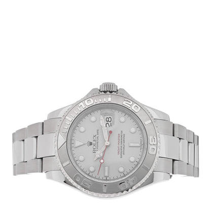 Rolex Stainless Steel Platinum 40mm Oyster Perpetual Date Yacht-Master Watch Silver 16622 2 of 4