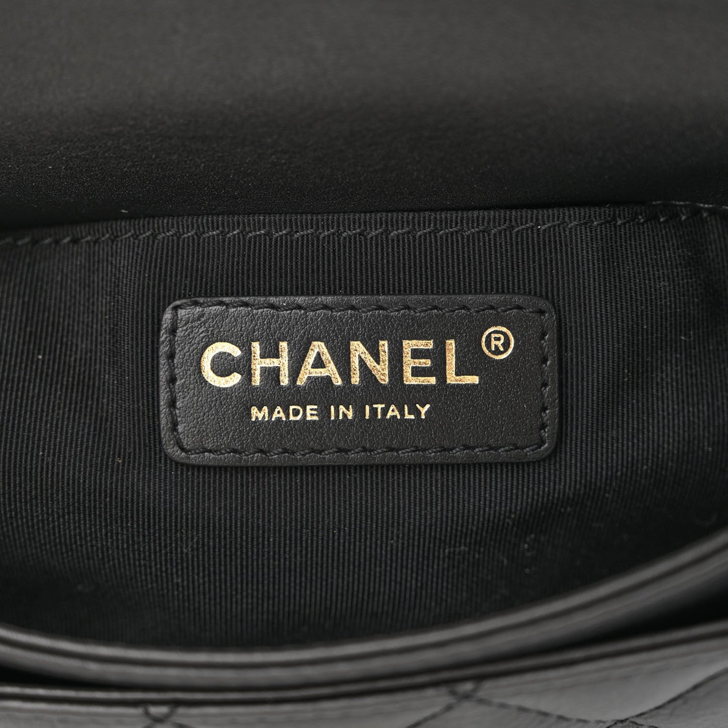 Calfskin Quilted Top Handle Flap Black