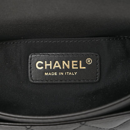 Chanel Calfskin Quilted Top Handle Flap Black 6 of 13