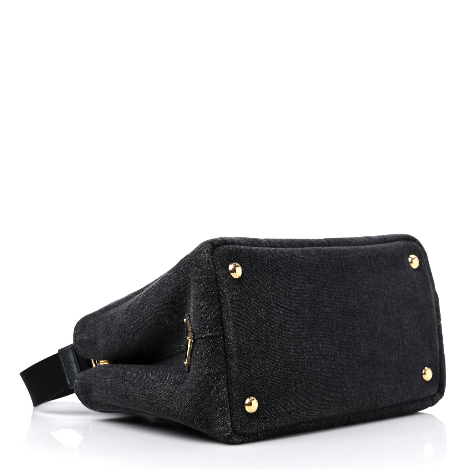 Prada Denim Small Logo Tote Black 4 of 8