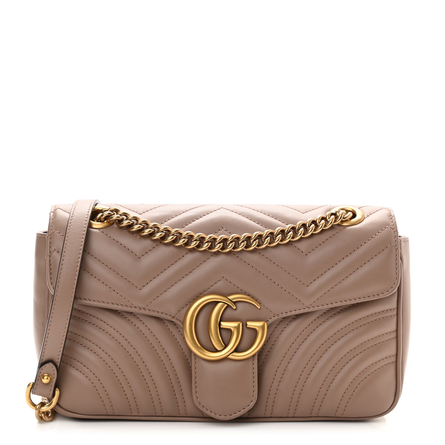 Gucci Calfskin Matelasse Small GG Marmont Shoulder Bag Porcelain Rose 1 of 8