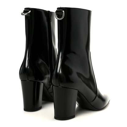 Saint Laurent Vitello Marilyn Betty 70 Ankle Zip Boots 40 Black 5 of 10