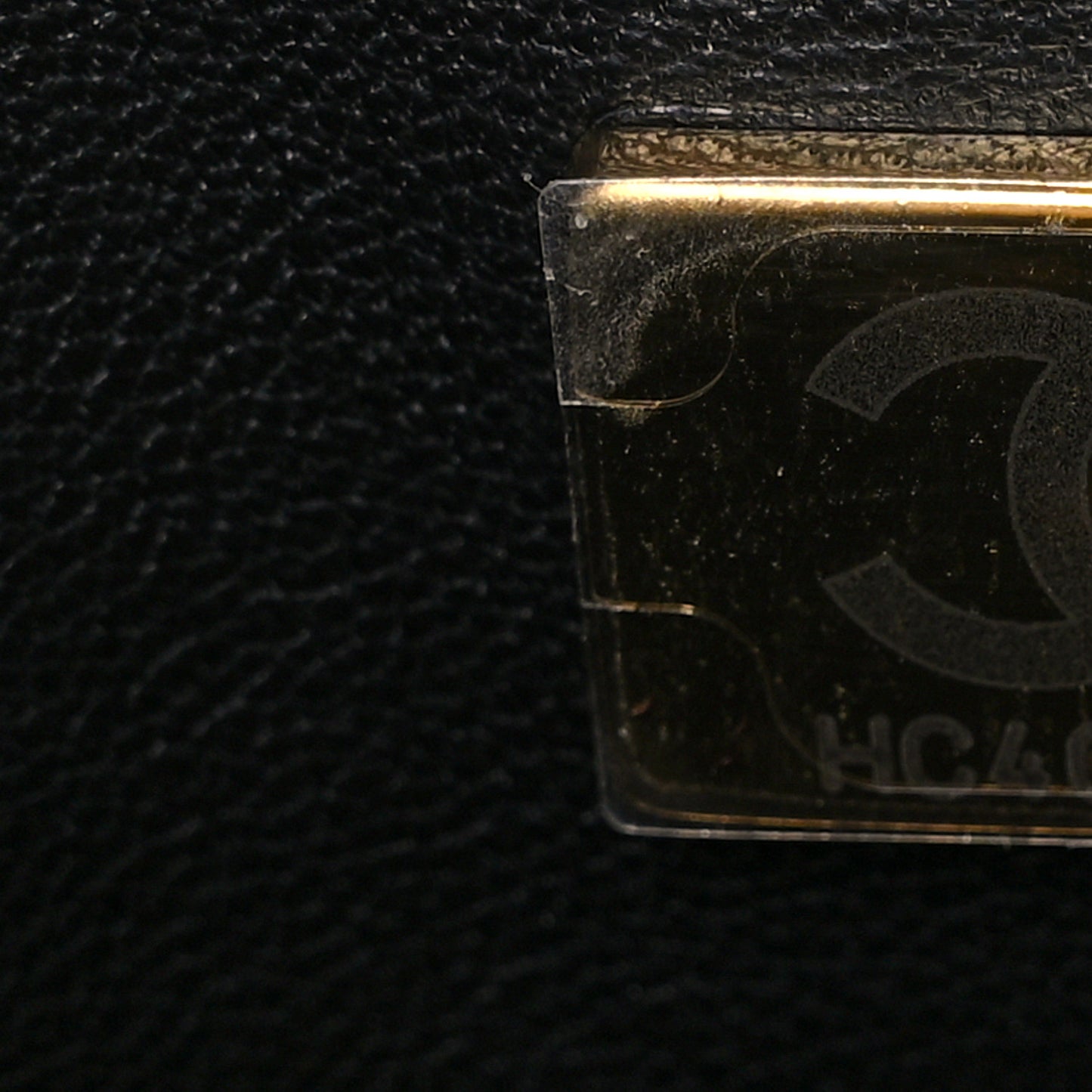 Hammered Metallic Calfskin Quilted Flap Gold