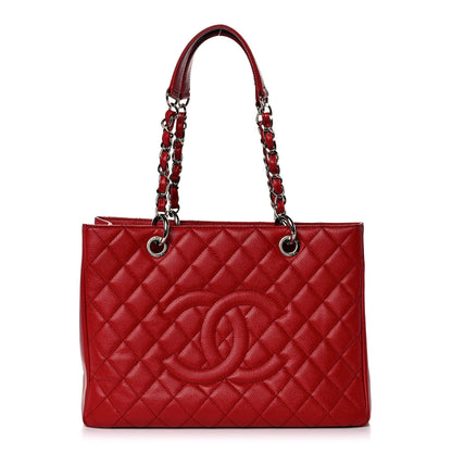 Chanel Caviar Quilted Grand Shopping Tote GST Red 1 of 11