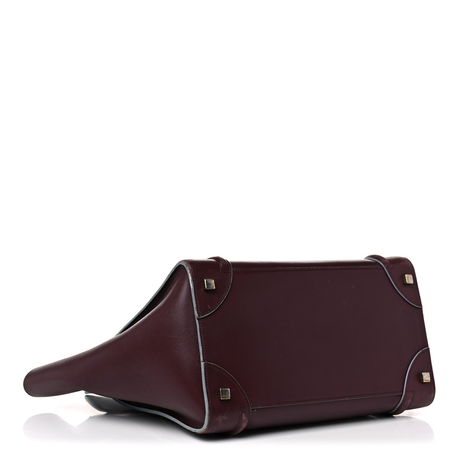 Celine Palmelato Mini Luggage Burgundy Azur Blue 3 of 33