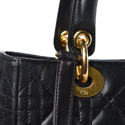 Christian Dior Lambskin Cannage Medium Lady Dior Black 16 of 17