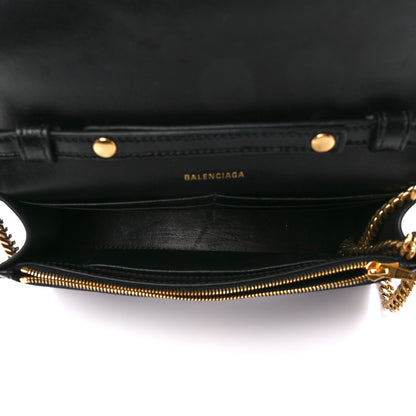 Balenciaga Shiny Box Calfskin Hourglass Chain Bag Black 5 of 10
