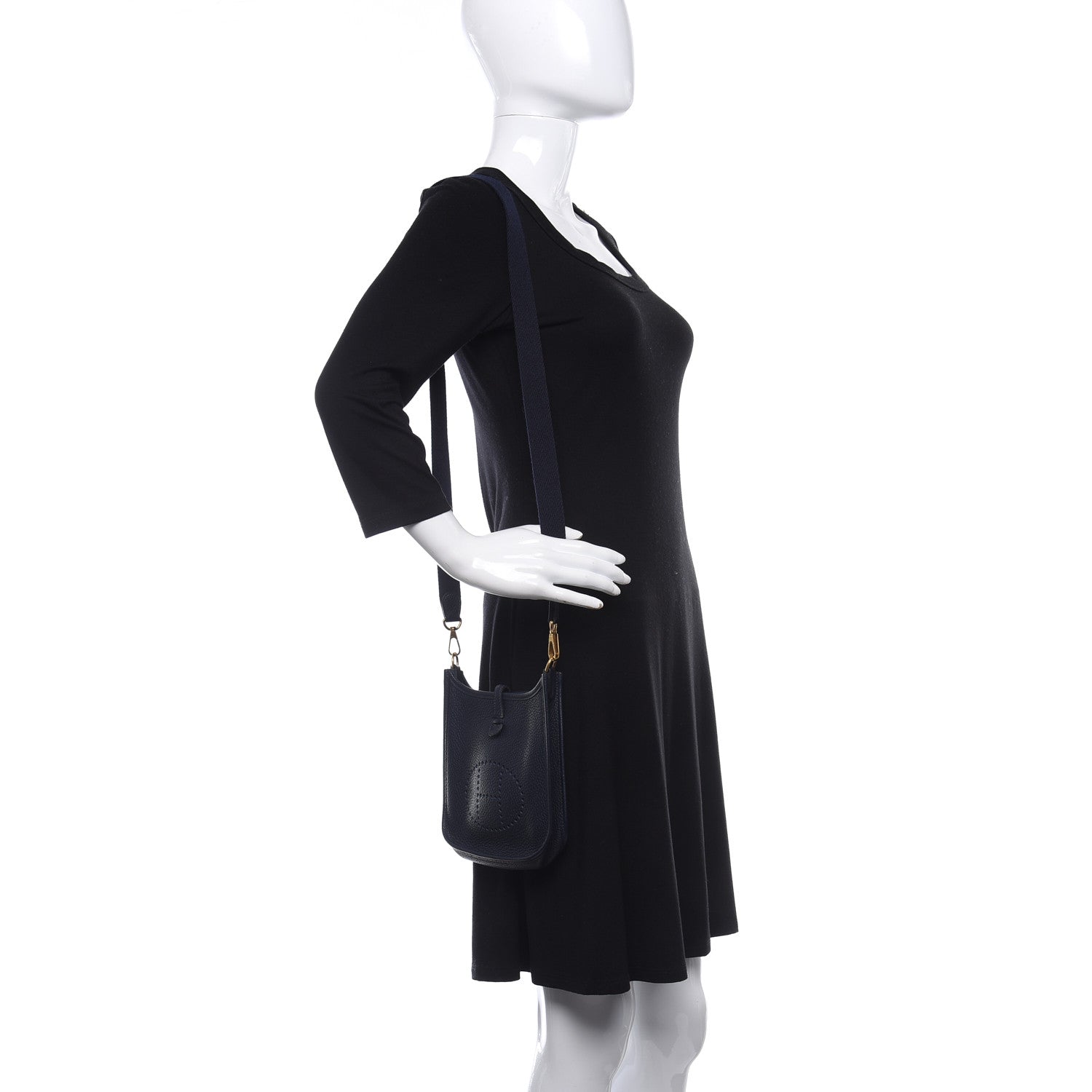 Hermes Taurillon Clemence Evelyne TPM Bleu Nuit 2 of 9