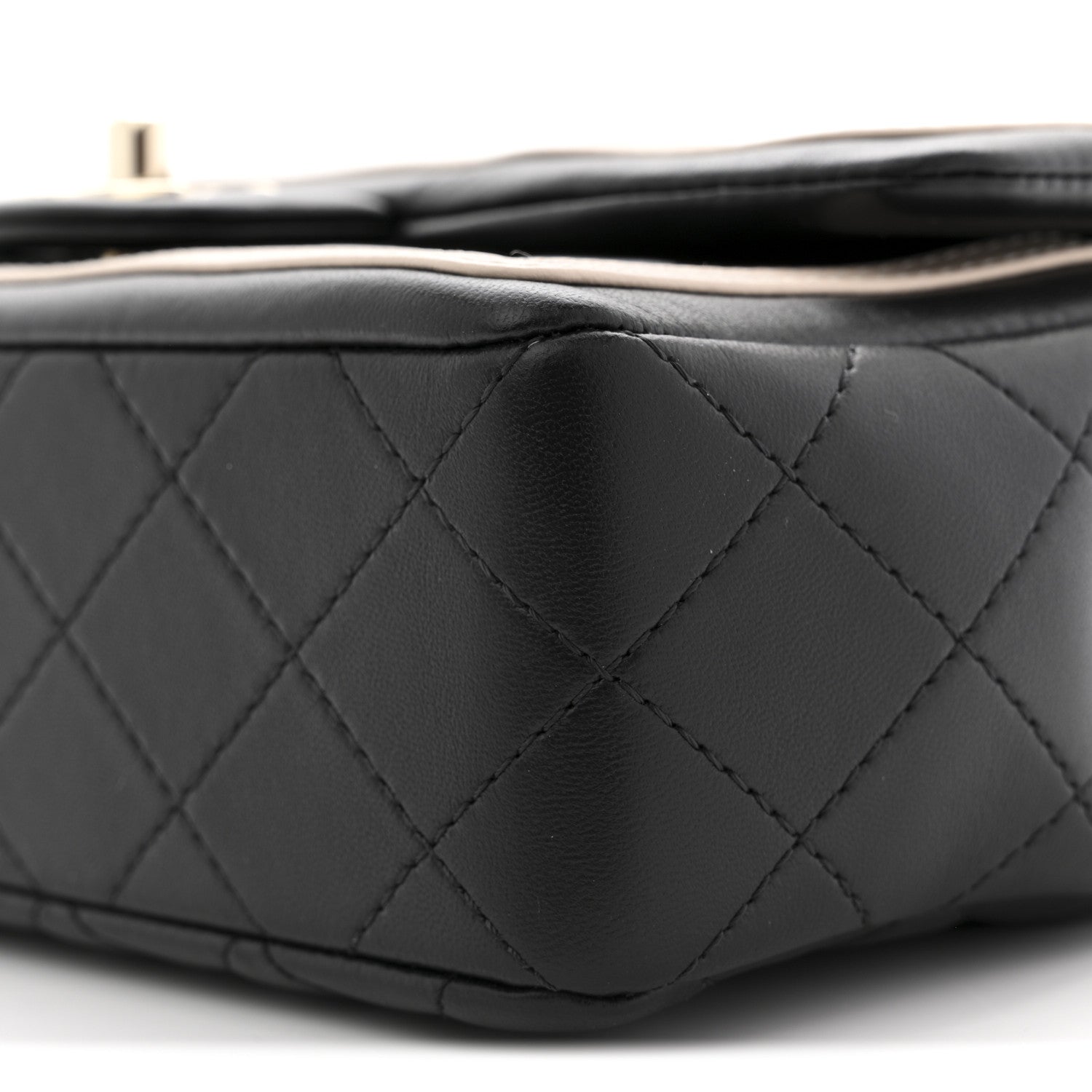 Chanel Lambskin Quilted Bicolor Flap Black Beige 10 of 11