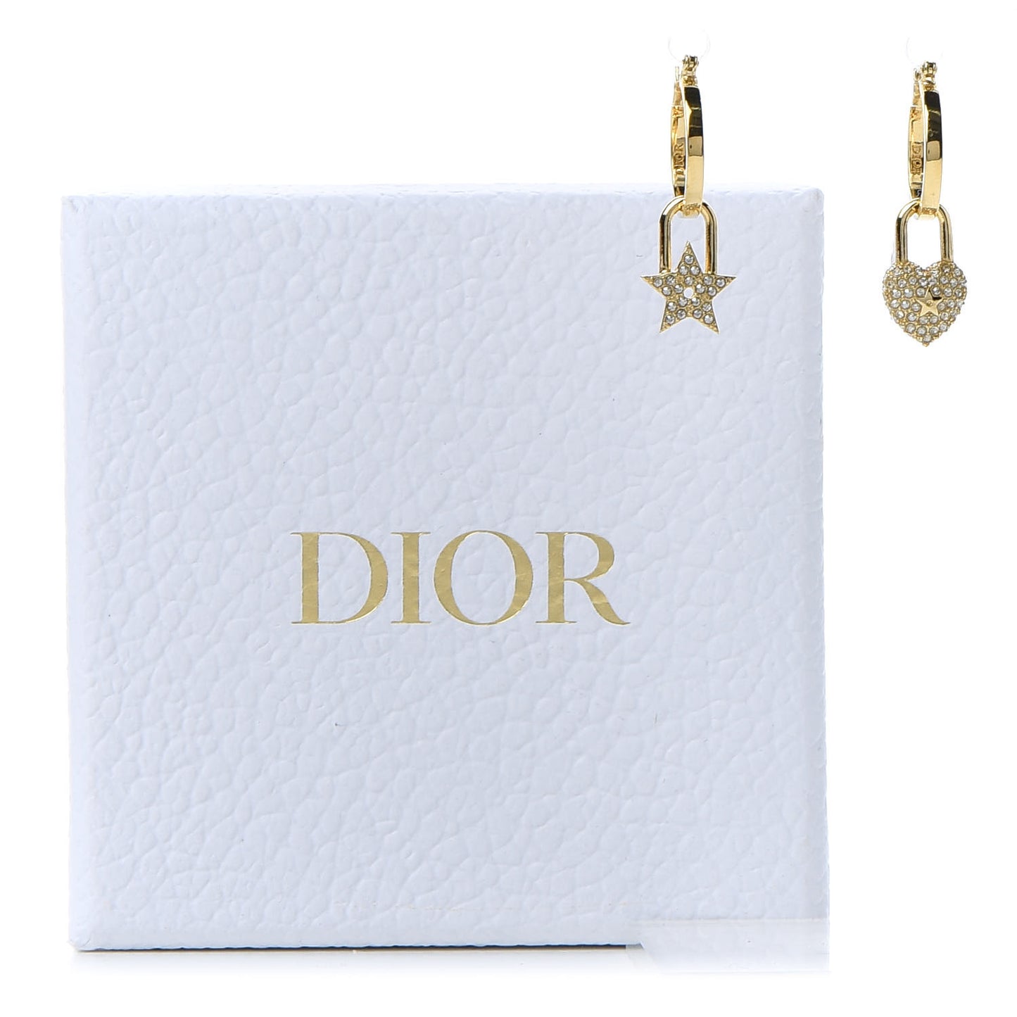 Crystal Lucky Locket Earrings Gold