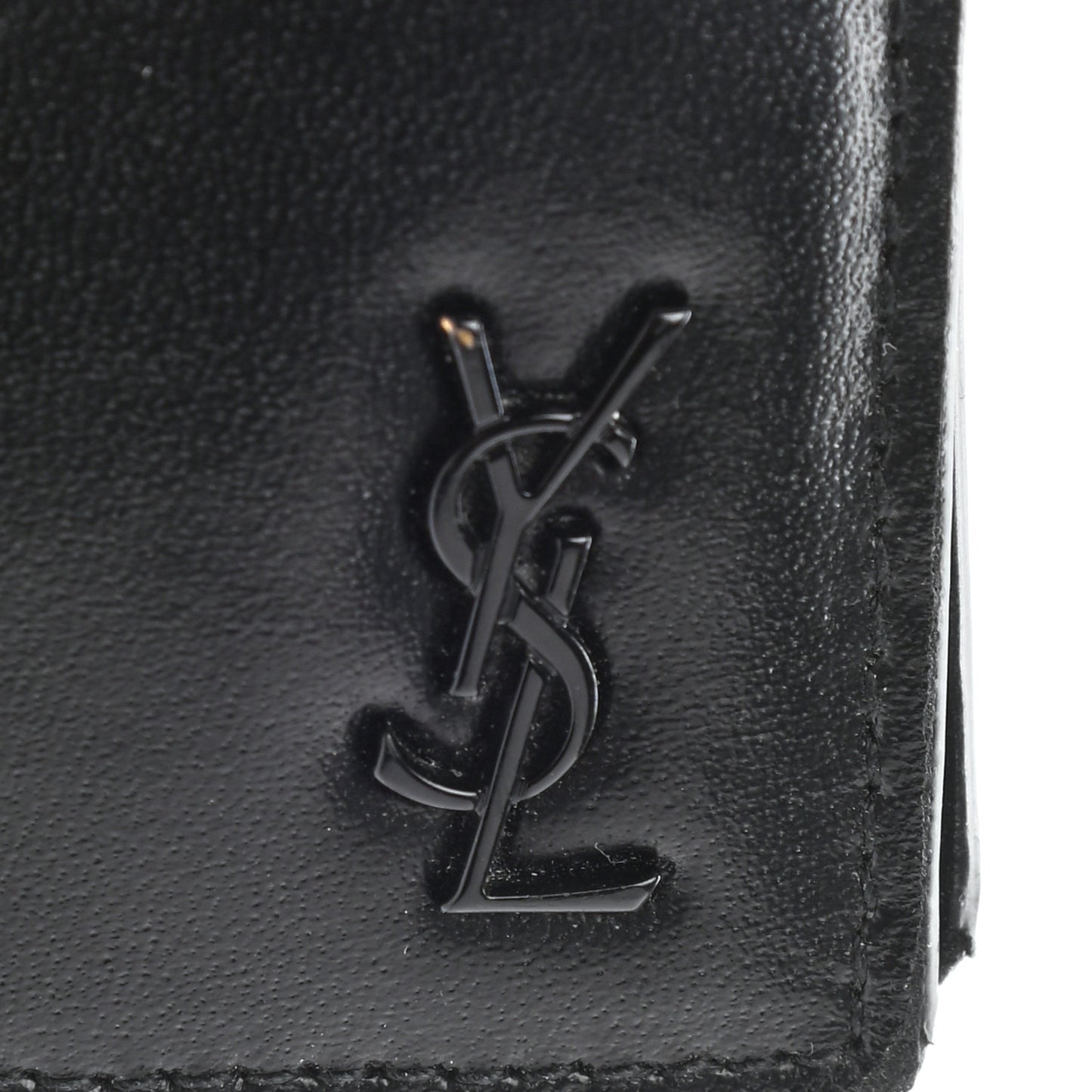 Matte Calfskin Tiny Cassandre Bill Clip Wallet Black
