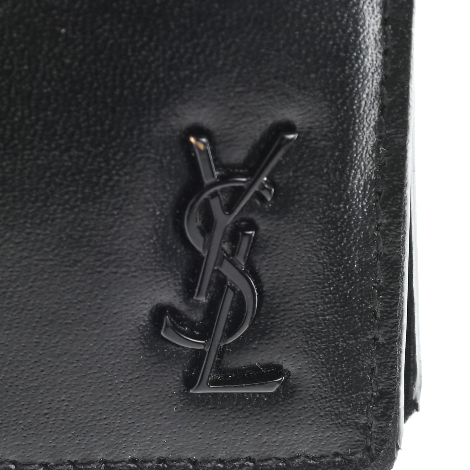Saint Laurent Matte Calfskin Tiny Cassandre Bill Clip Wallet Black 8 of 9
