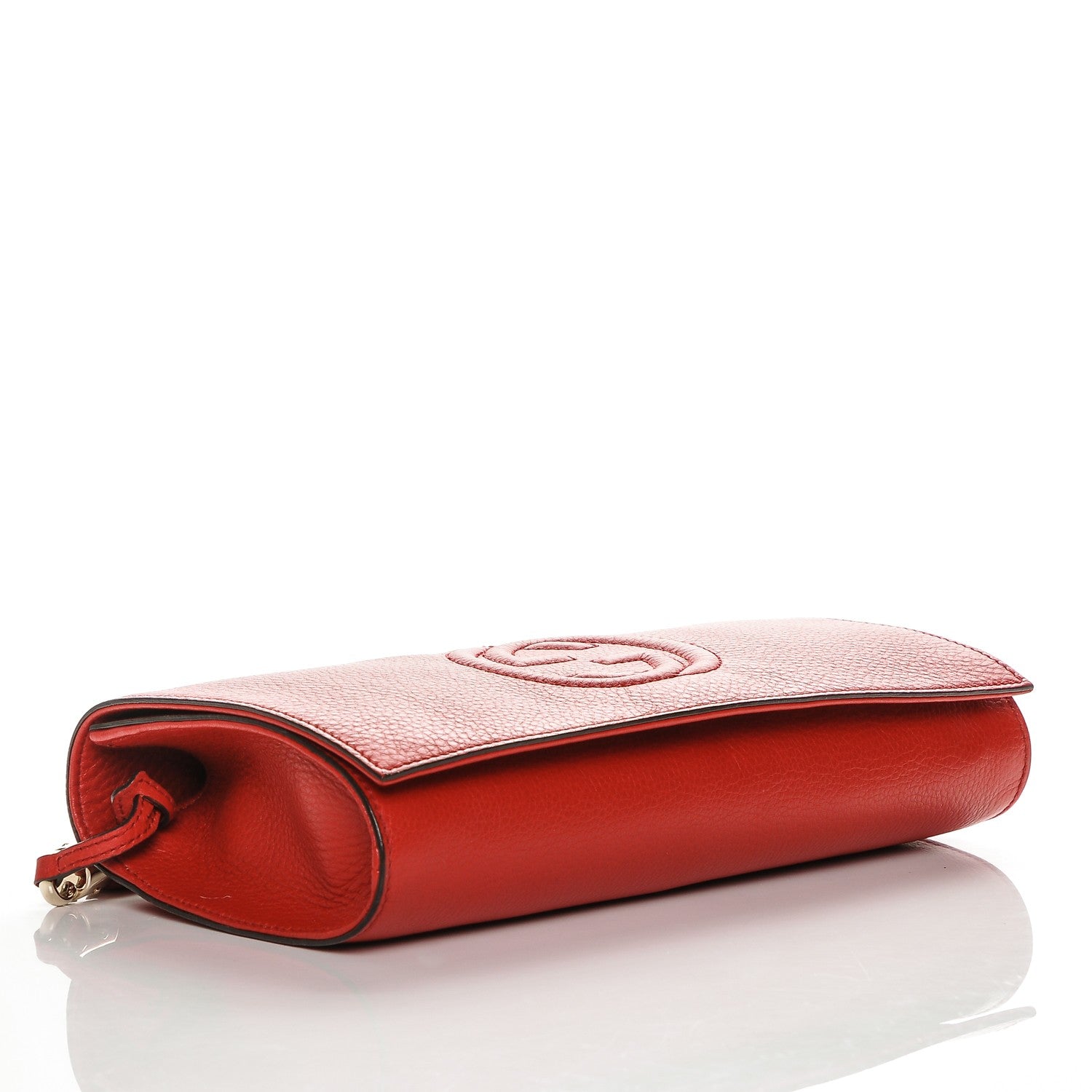 Gucci Pebbled Calfskin Medium Soho Clutch Red 4 of 7