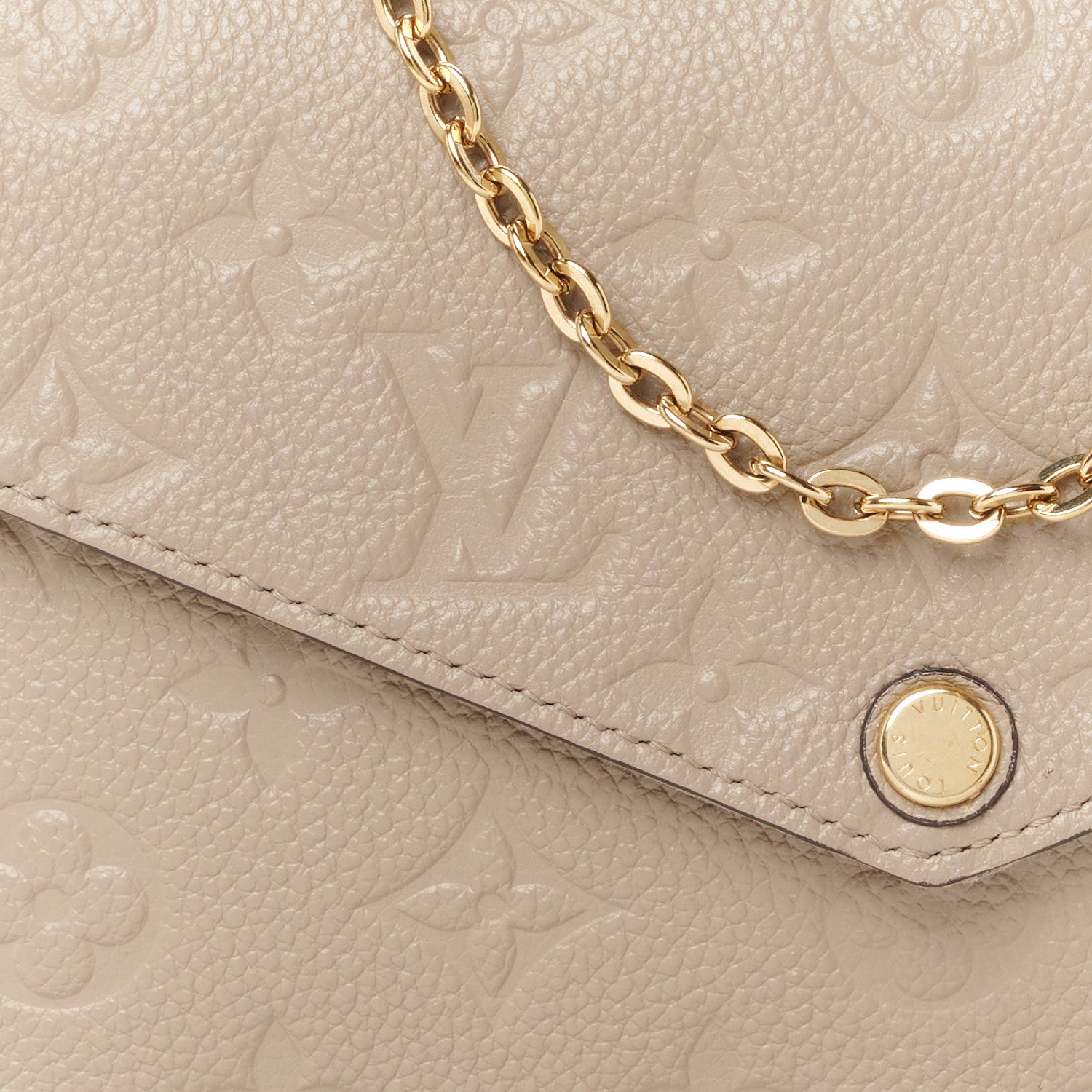 Louis Vuitton Empreinte Pochette Felicie Chain Wallet Tourterelle 13 of 16