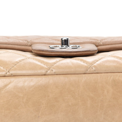 Chanel Iridescent Glazed Calfskin Quilted Casual Journey Flap Beige 13 of 17