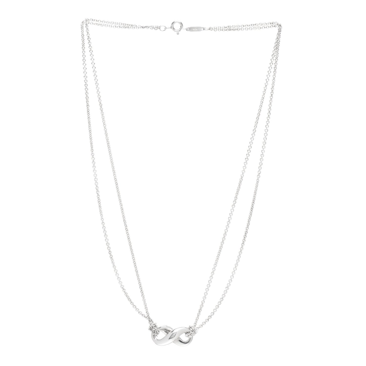 Tiffany Sterling Silver Figure 8 Pendant Necklace 3 of 4