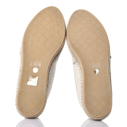 Gucci Washed Cotton Miro Soft Calfskin GG Monogram Espadrilles 37.5 White Mystic White 5 of 9