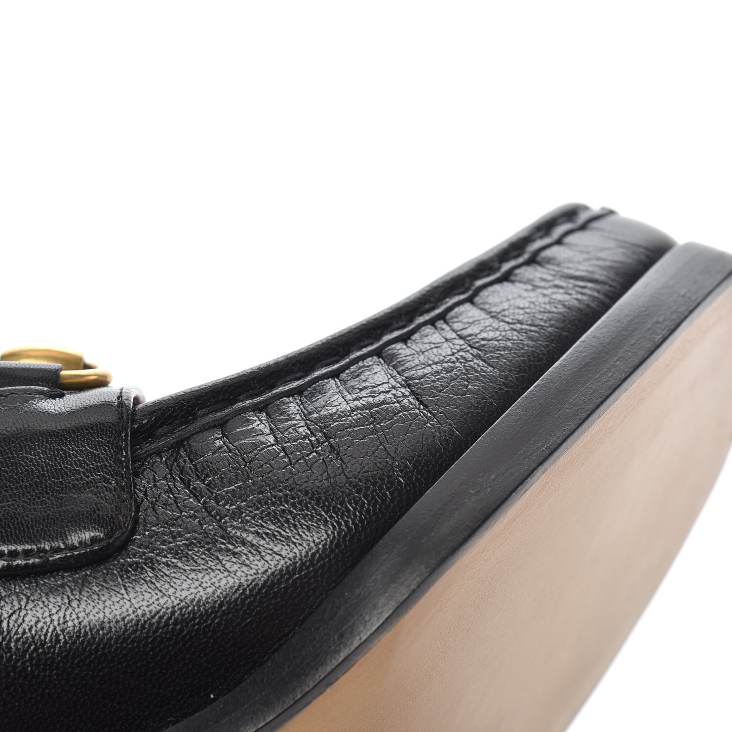 Lambskin Union Jack Horsebit Loafer Pumps 38 Black