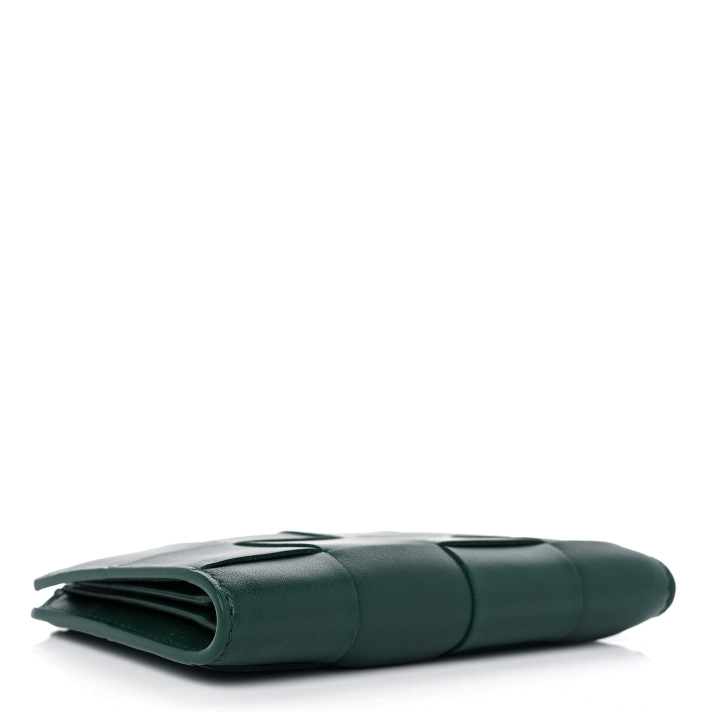 Nappa Maxi Intrecciato Bifold Zip Wallet Raintree