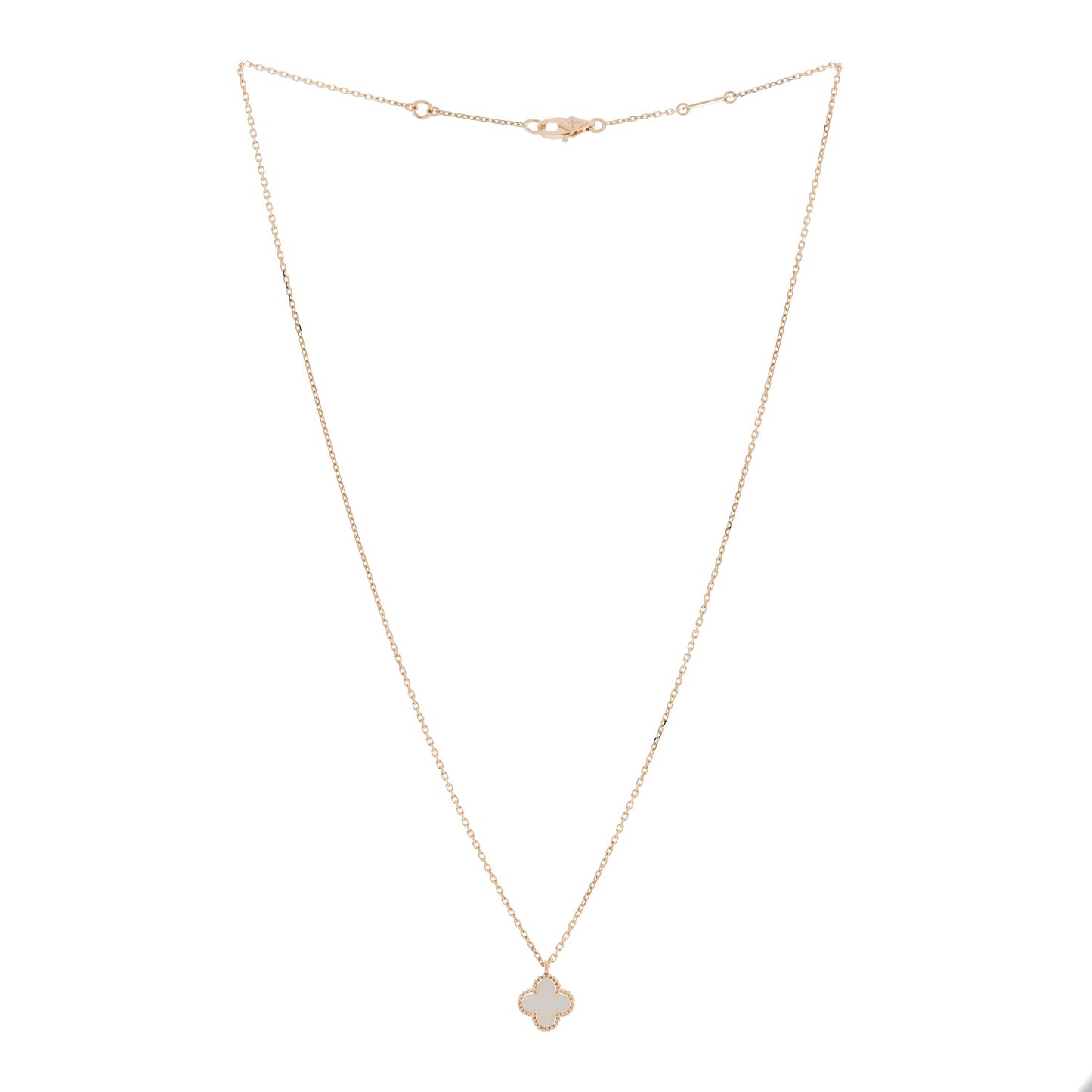 18K Yellow Gold Mother of Pearl Sweet Alhambra Pendant Necklace