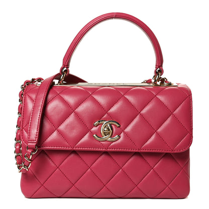 Chanel Lambskin Quilted Small Trendy CC Flap Dual Handle Bag Dark Pink 1 of 11