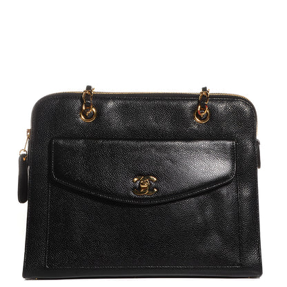 Chanel Caviar Flap Shoulder Bag Black 1 of 9