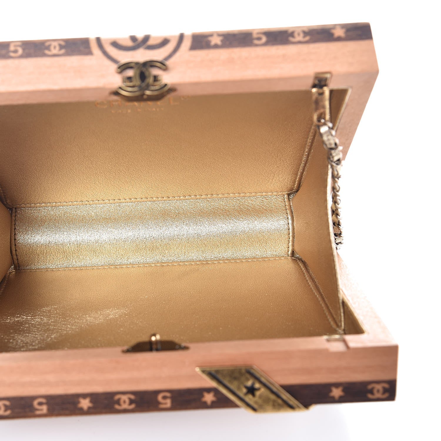 Chanel Wood Havana By Night Cigar Box Minaudiere Brown 5 of 7
