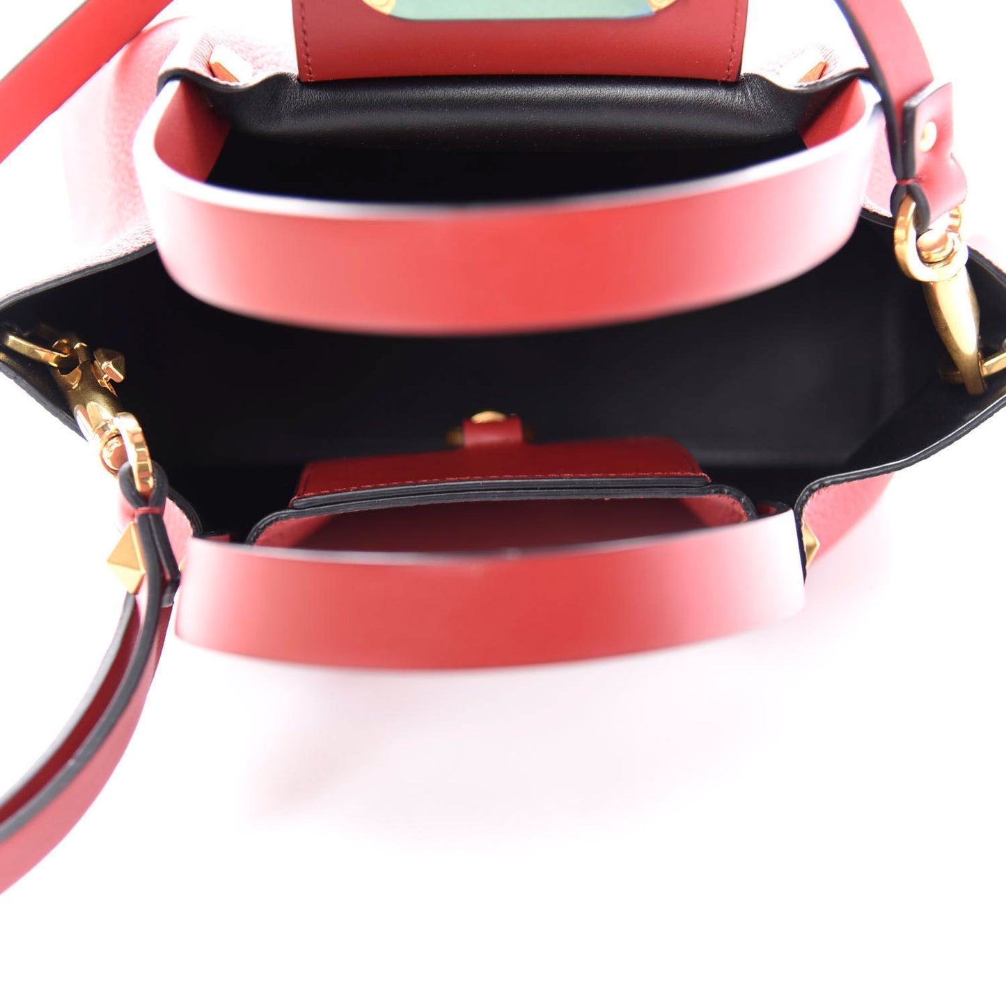 Grainy Calfskin Small VLogo Escape Shopper Rosso Valentino
