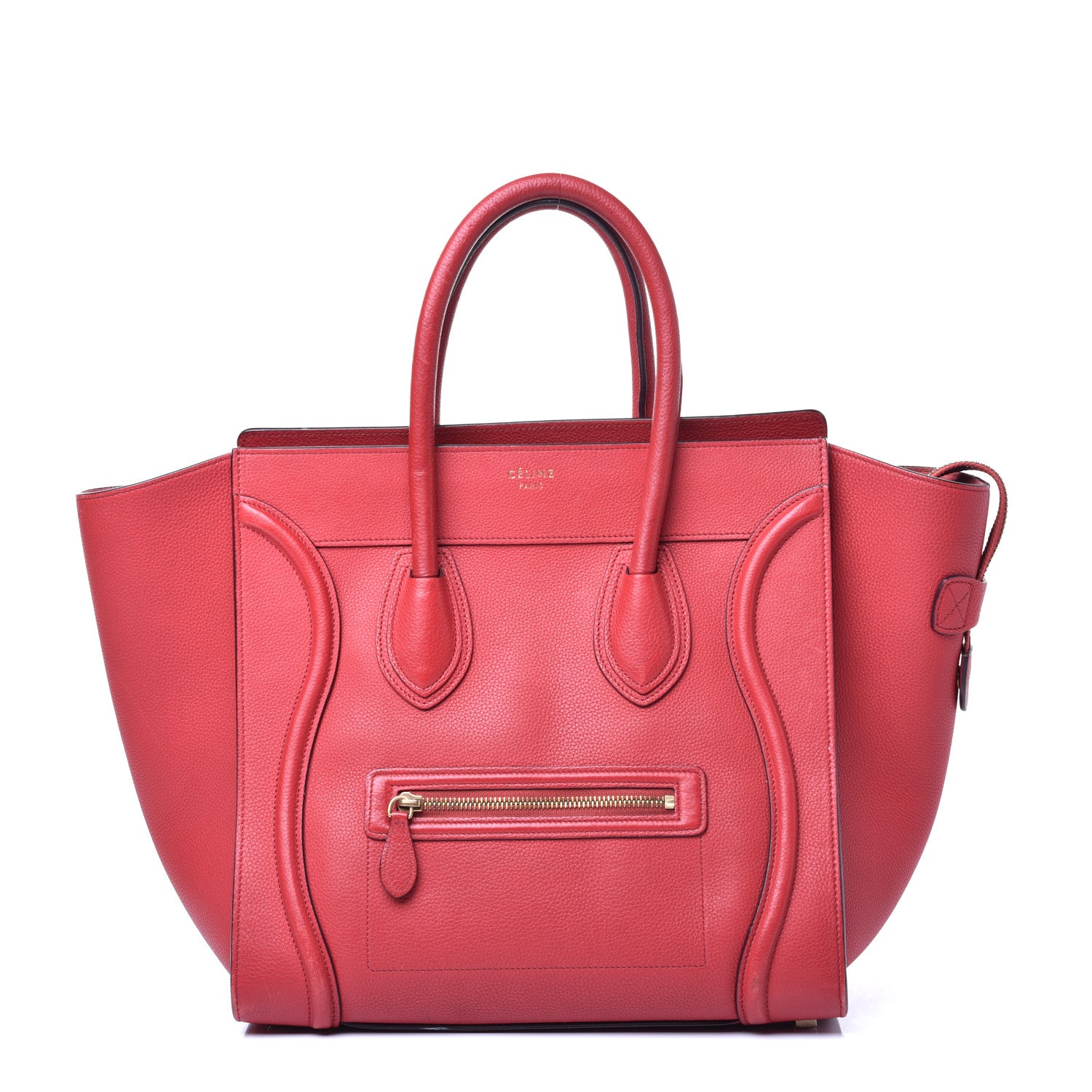 Celine Baby Drummed Calfskin Mini Luggage Red 1 of 11