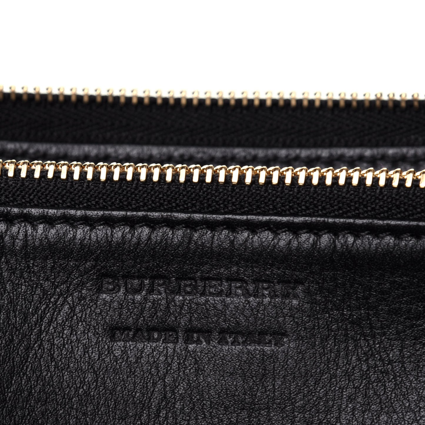 Calfskin House Check Elmore Zip Around Wallet Black