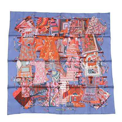 Hermes Silk Voyage En Etoffes Scarf 90 Parme Corail Rose 1 of 4