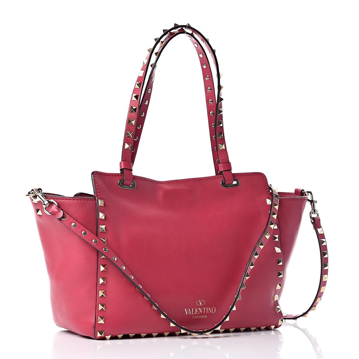 Valentino Garavani Vitello Small Rockstud Tote Cyclamin 3 of 10