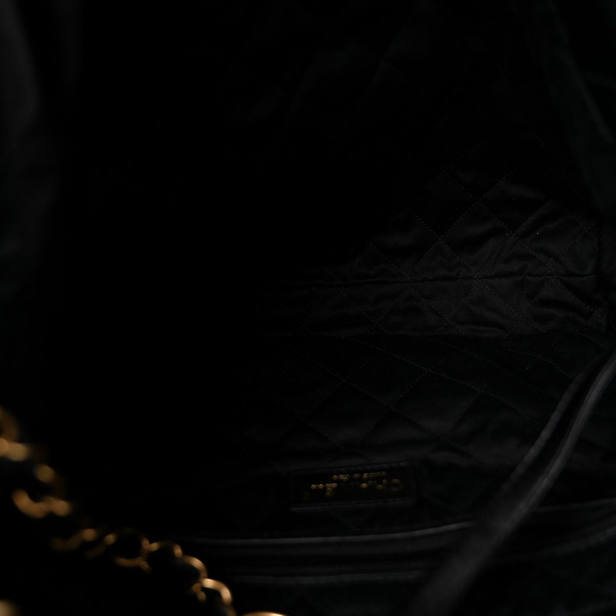 Shiny Calfskin Quilted Small Chanel 22  Black