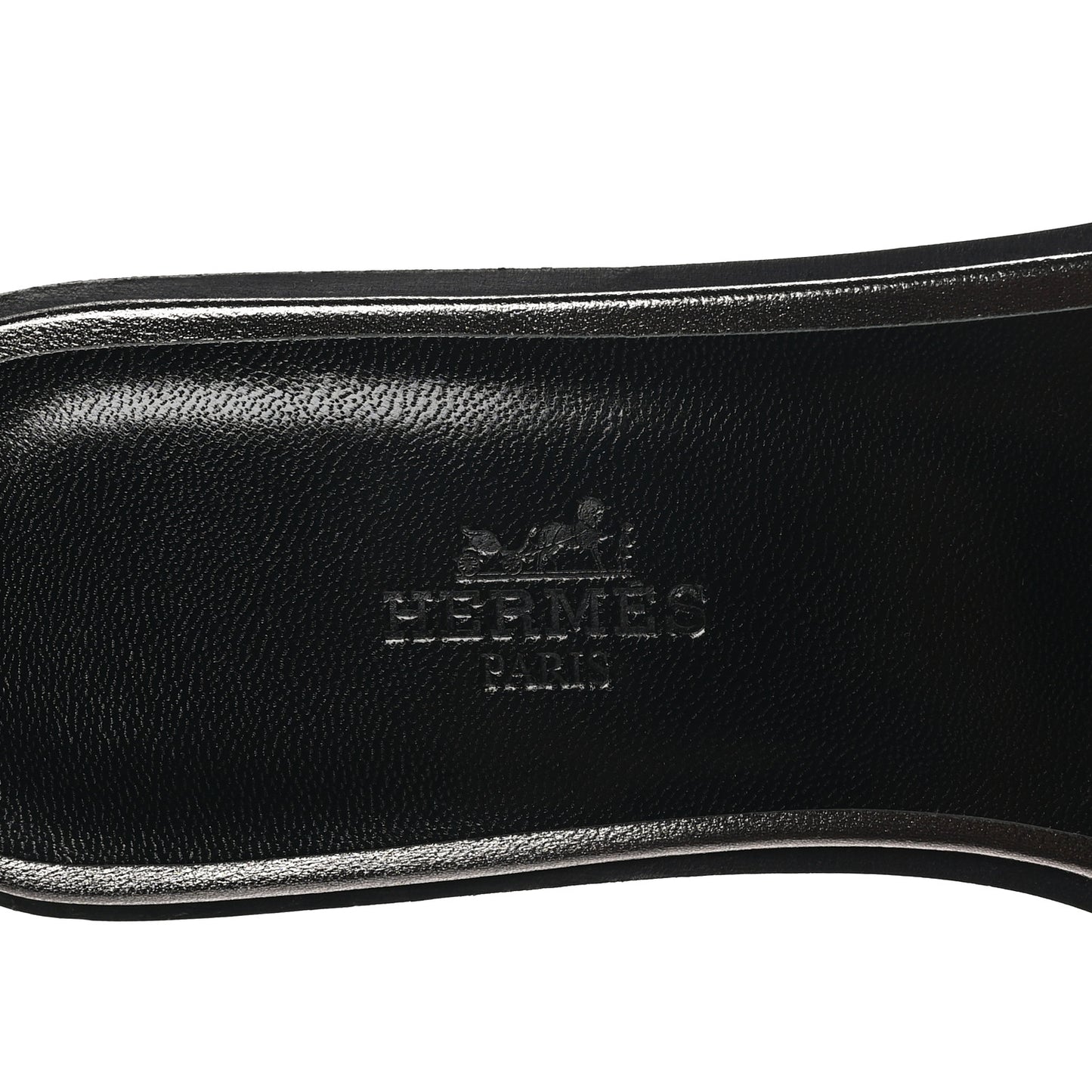 Metallic Nappa Box Oran Sandals 37 Canon De Fusil Argent